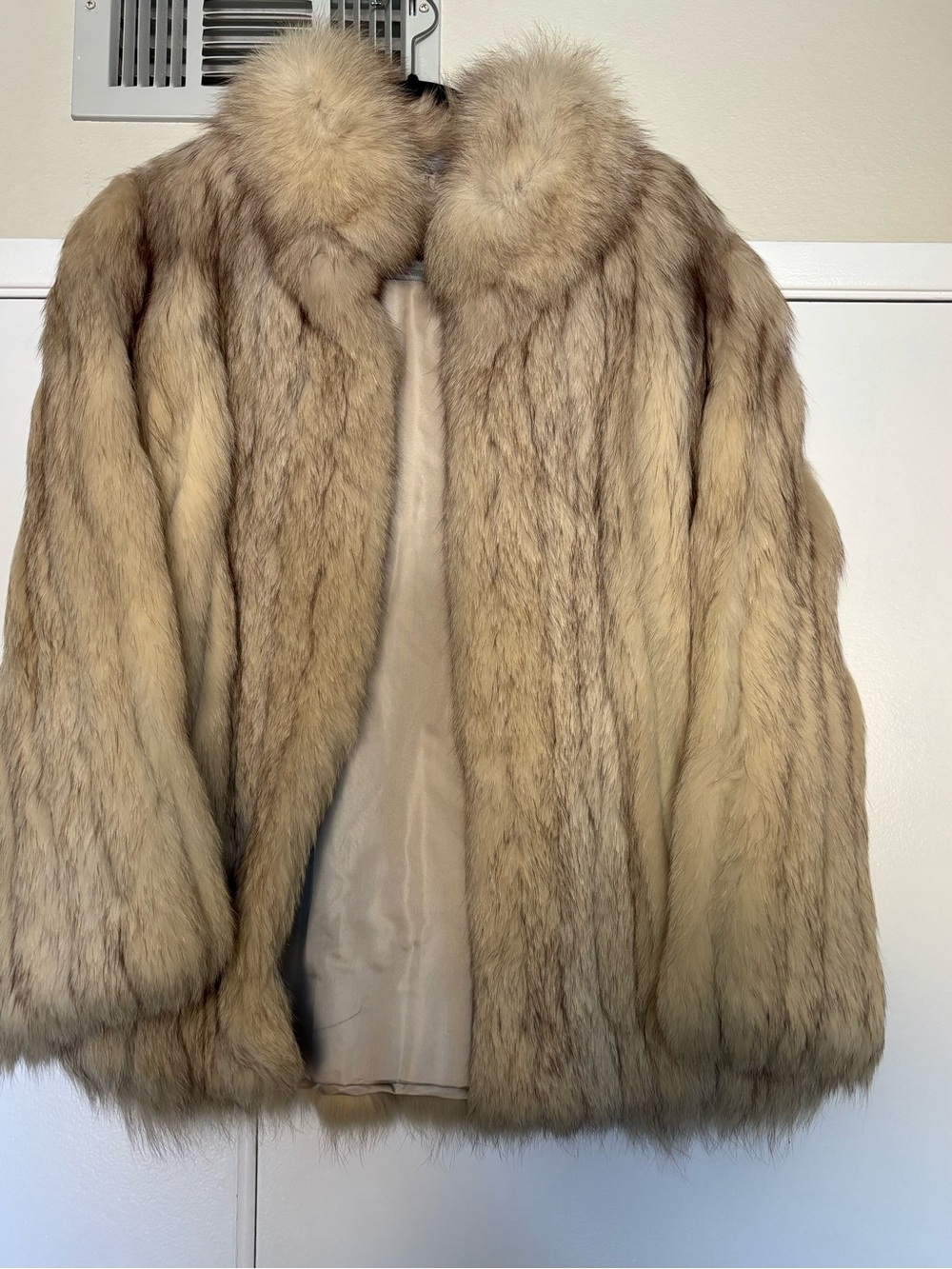 Luxury Women's Natural Fox Fur Coat - Beige